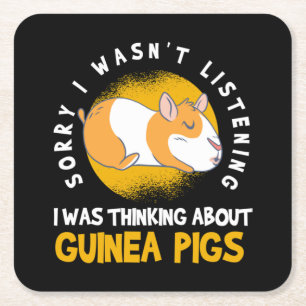 Porta-copo De Papel Quadrado Thinking about Guinea Pig Cavy Roddent