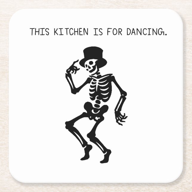 Porta-copo De Papel Quadrado This Kitchen is for Dancing (Frente)