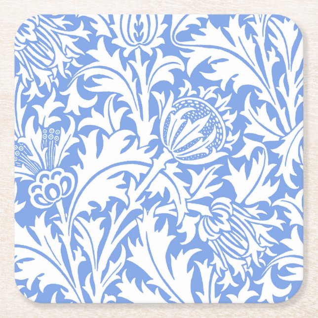 Porta-copo De Papel Quadrado Thistle, William Morris (Frente)