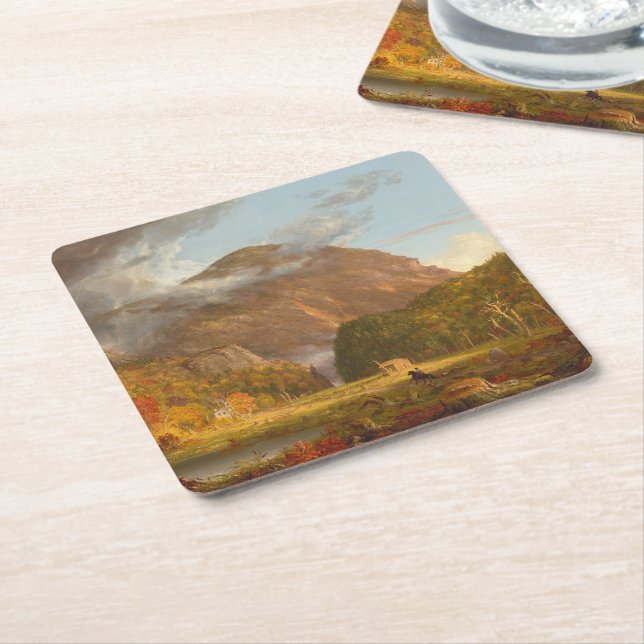 Porta-copo De Papel Quadrado Thomas Cole A View of Mountain Pass (Inclinado)
