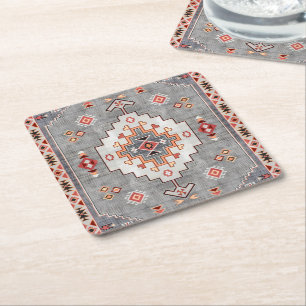 Porta-copo De Papel Quadrado Threads do eterno: Heritage Boho Geometria Marroqu