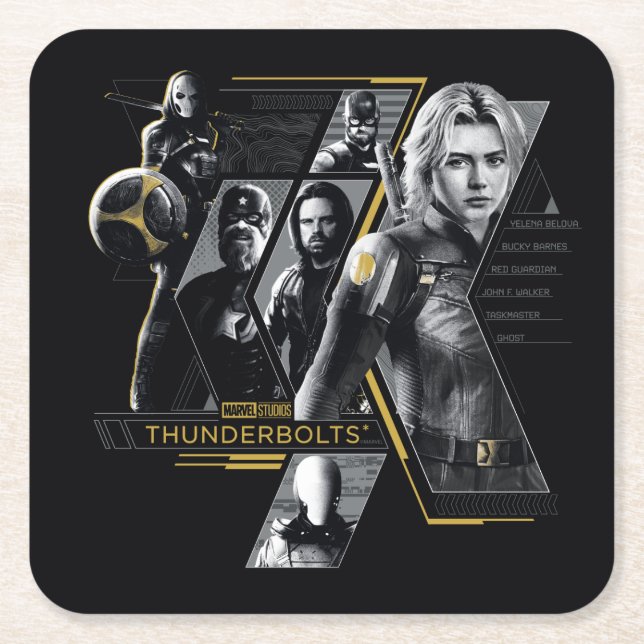 Porta-copo De Papel Quadrado Thunderbolts* | Gráfico do Grupo (Frente)