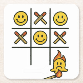 Porta-copo De Papel Quadrado Tic Tac Toe