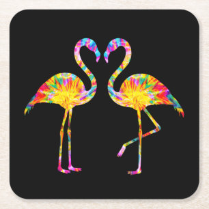 PORTA-COPO DE PAPEL QUADRADO TIE DYE FLAMINGO