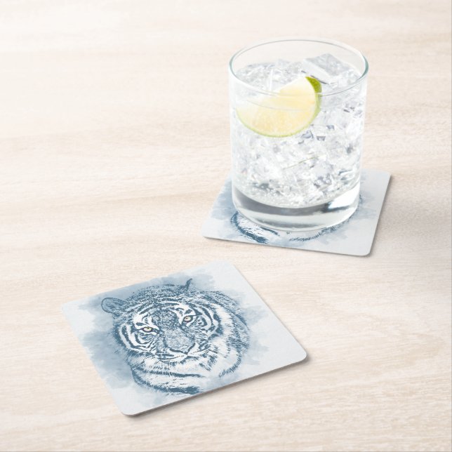 Porta-copo De Papel Quadrado tigre (Insitu)