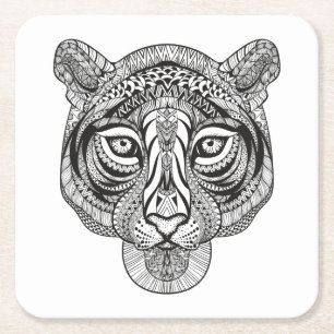 Porta-copo De Papel Quadrado Tigre do estilo