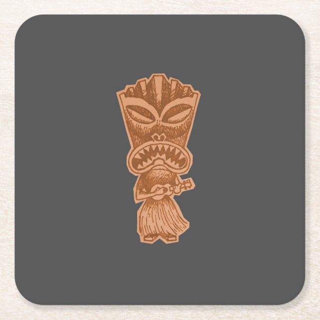 Porta-copo De Papel Quadrado Tiki (Frente)