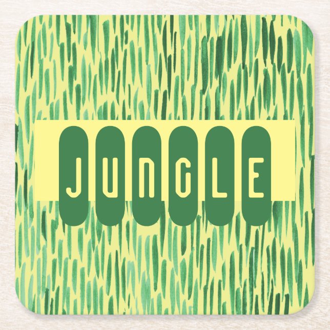 Porta-copo De Papel Quadrado Tiki Custom Jungle Vibe (Frente)