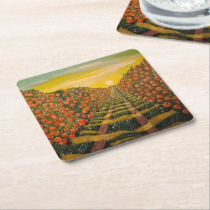 Porta-copo De Papel Quadrado Tintas de Laranja de Valência por Alfred Fox