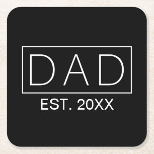 Porta-copo De Papel Quadrado Tipografia de Pai Minimalista Simples   PORTA COPO