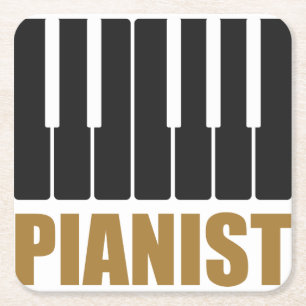 Porta-copo De Papel Quadrado Tipografia Moderna do Pianista