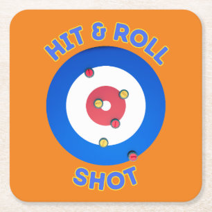 Porta-copo De Papel Quadrado Tiro de Curling Hit and Roll