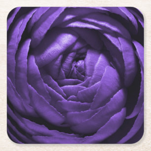 Porta-copo De Papel Quadrado Tiro roxo do macro da flor