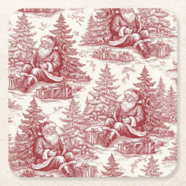 Porta-copo De Papel Quadrado Toalete Vermelho