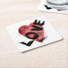 Porta-copo De Papel Quadrado Toalha Quadrada Edgy Grunge Heart – Ta Urbana Mode