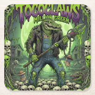 Porta-copo De Papel Quadrado TOCOCLAWS Milhão Verde Almofada Quadrada Monstro J