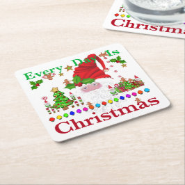 Porta-copo De Papel Quadrado Todo Dia É Natal