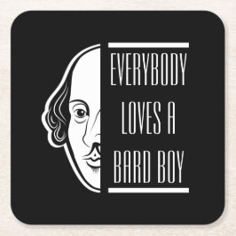 Porta-copo De Papel Quadrado Todos Amam um Rapaz do Bard Shakespeare Ator Dramá