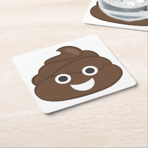 Porta-copo De Papel Quadrado Tombadilho parvo louco Emoji de Brown