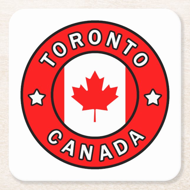 Porta-copo De Papel Quadrado Toronto Canadá (Frente)
