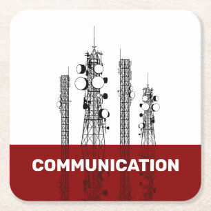 Porta-copo De Papel Quadrado Torres de comunicação