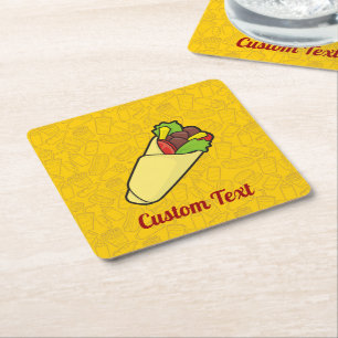 Porta-copo De Papel Quadrado Tortilla Sandwich Envolva Porta copos de Papel Qua