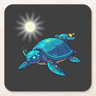 Porta-copo De Papel Quadrado Tortuga Futurista