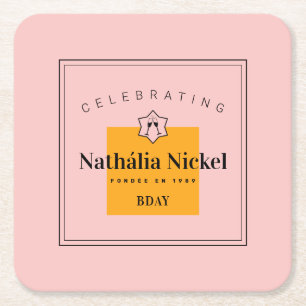 Porta-copo De Papel Quadrado Tosta de champanhe