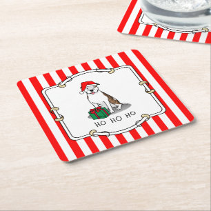 Porta-copo De Papel Quadrado Touro para Papais noeis de Natal (lt brindle white