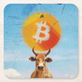 Porta-copo De Papel Quadrado Touro Resiliente Bitcoin