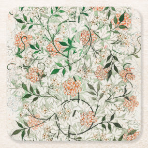 Porta-copo De Papel Quadrado Trabalho de arte de pintura do Flor Jasmine