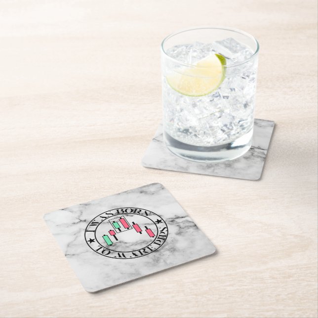 Porta-copo De Papel Quadrado Trade Design | Bearish pattern Marble | Pips (Insitu)