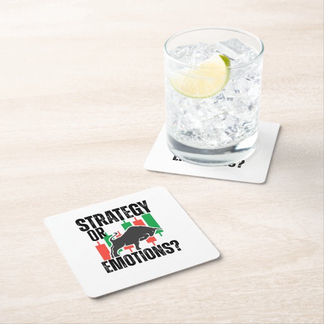 Porta-copo De Papel Quadrado Trade Motivation | Bull market | Strategy  (Insitu)