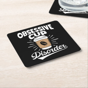 Porta-copo De Papel Quadrado Transtorno Obsessivo de Café de XT Diversão Motiva