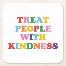 Porta-copo De Papel Quadrado Tratar Pessoas com gentileza