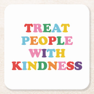 Porta-copo De Papel Quadrado Tratar Pessoas com gentileza