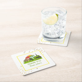 Porta-copo De Papel Quadrado Trator verde | Decoração da Festa de aniversário d