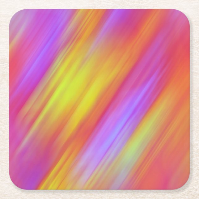 Porta-copo De Papel Quadrado Trendy Neon Bright Red Pink Abstrato (Frente)