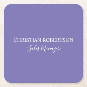 Porta-copo De Papel Quadrado Trendy Professional Chic Periwinkle Color Modern