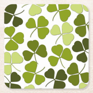 Porta-copo De Papel Quadrado Trevo Verde em uma Variedade de Tons