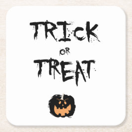Porta-copo De Papel Quadrado Trick or treat pumpkin