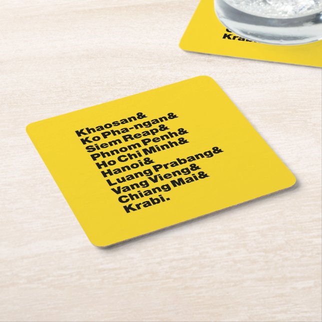 Porta-copo De Papel Quadrado Trilha / Circuito de Banana Pancake (Inclinado)