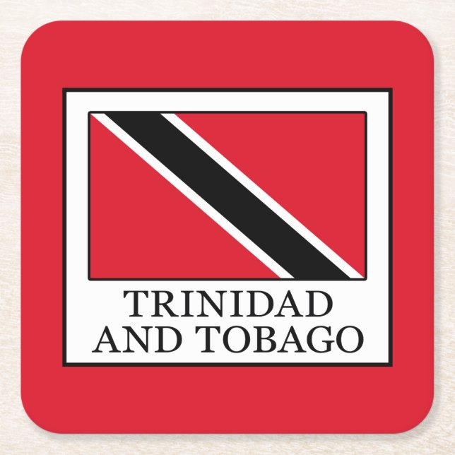 Porta-copo De Papel Quadrado Trinidade e Tobago (Frente)