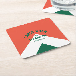 Porta-copo De Papel Quadrado Tripulação de Cabina Destino Peronalizado Verdes V