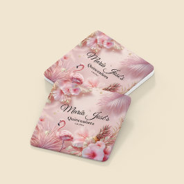 Porta-copo De Papel Quadrado Tropical Flamingo Quinceañera, custom