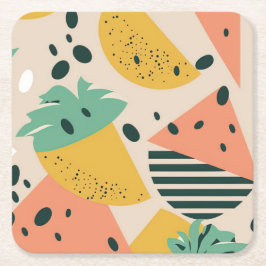 Porta-copo De Papel Quadrado Tropical & Summer Vibes Square Paper Coaster
