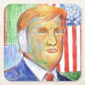 Porta-copo De Papel Quadrado Trump Van Gogh