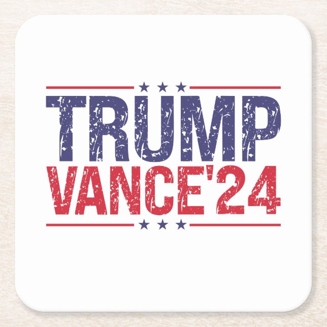 Porta-copo De Papel Quadrado Trump Vance 2024 (Frente)