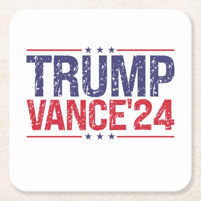 Porta-copo De Papel Quadrado Trump Vance 2024 (Frente)