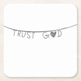 Porta-copo De Papel Quadrado Trust God